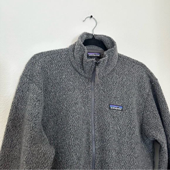 Patagonia Woolyester Fleece Jacket Full Zip Side Pockets Charcoal Gray Size M - Picture 3 of 8